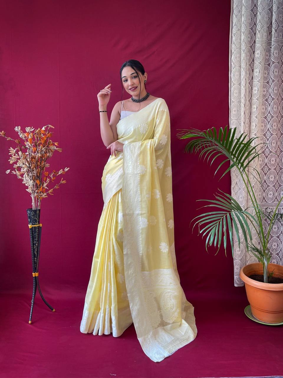 Pure Linen Weaving Saree