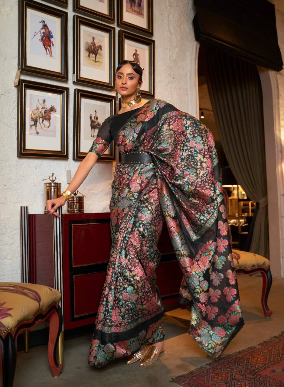 KASHMIRI MODAL HANDLOOM WEAVING SILK SAREES