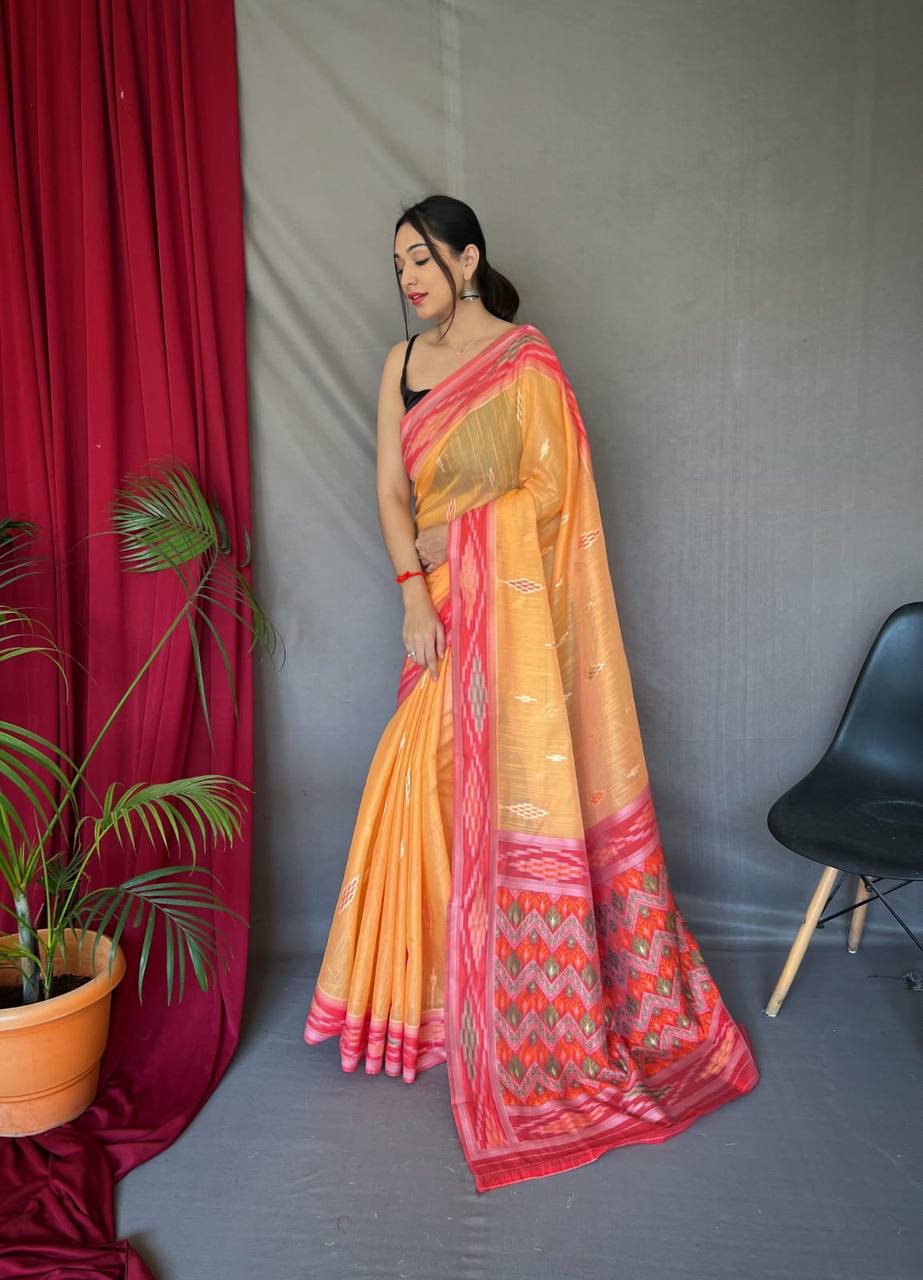 PRESENTING ORIGNAL LINEN SAREE