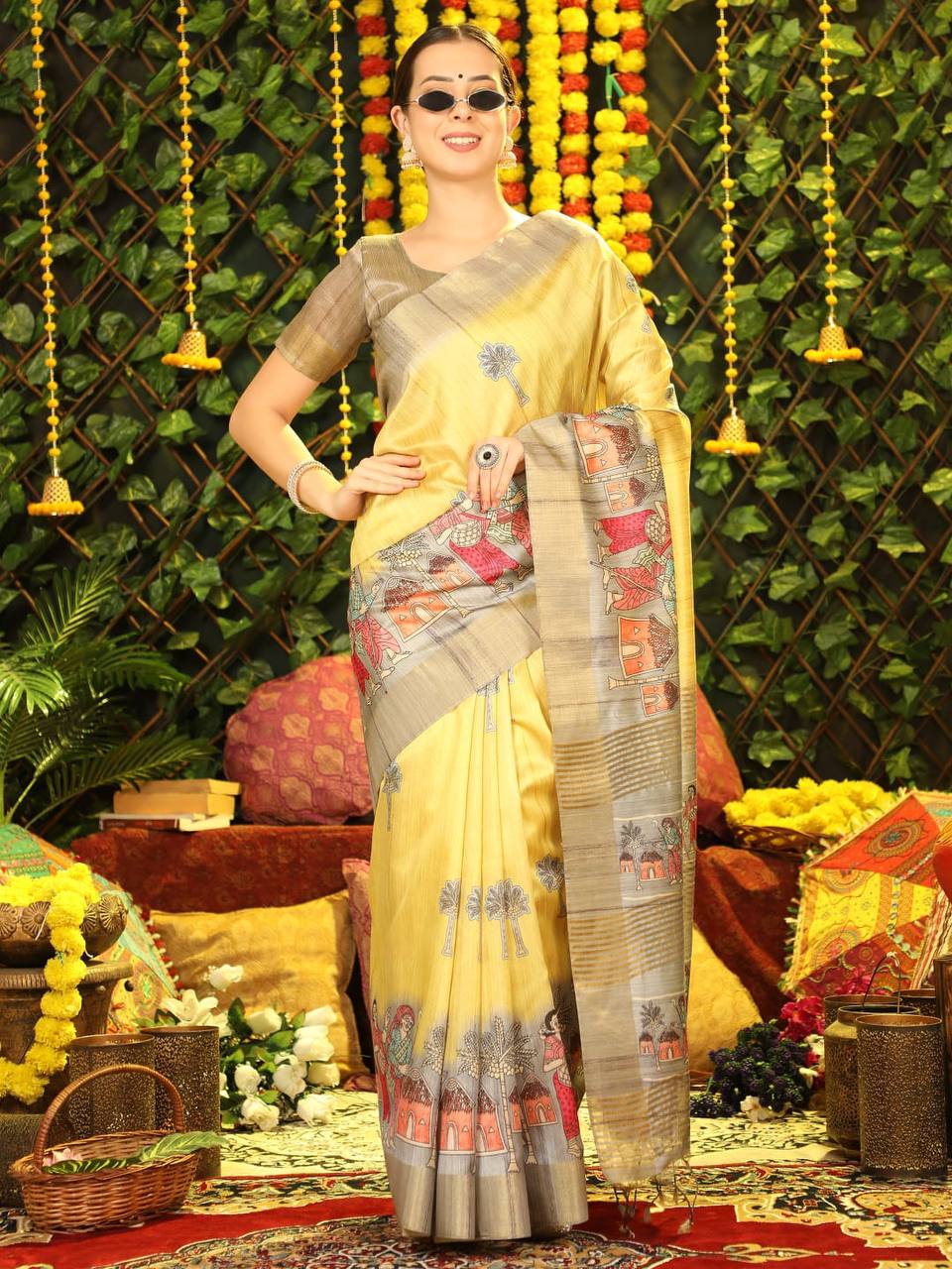 Tussar Print Soft Saree