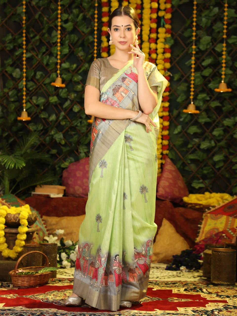 Tussar Print Soft Saree