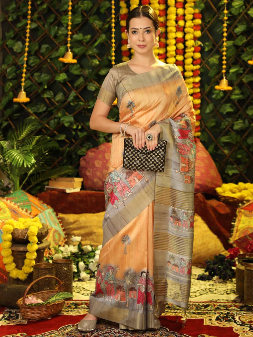 Tussar Print Soft Saree
