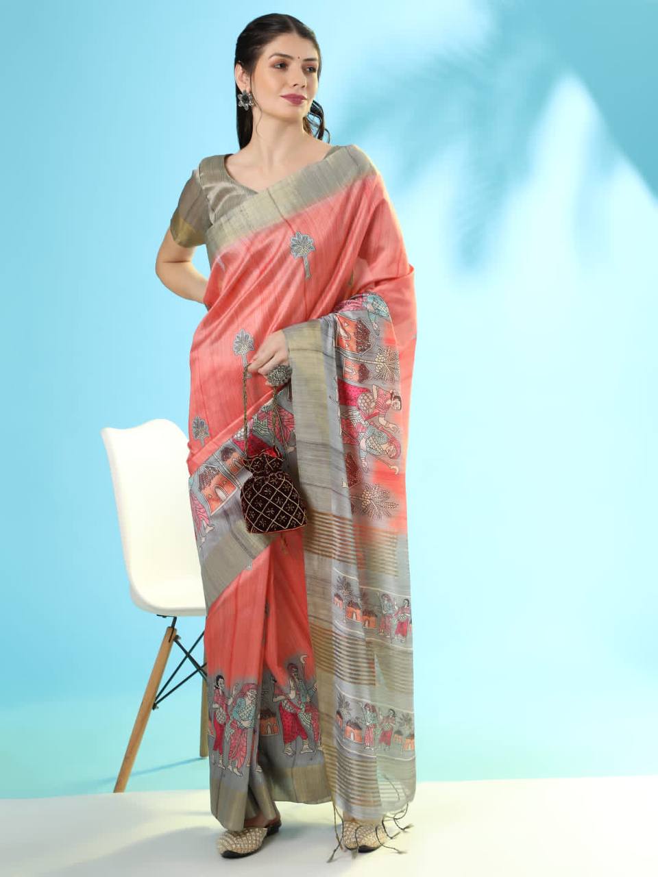 Tussar Print Soft Saree