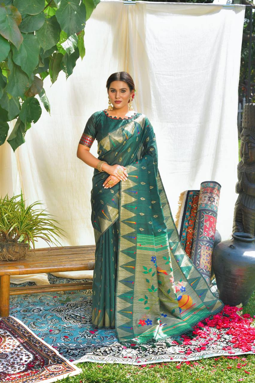 Tussar Silk Paithani Saree