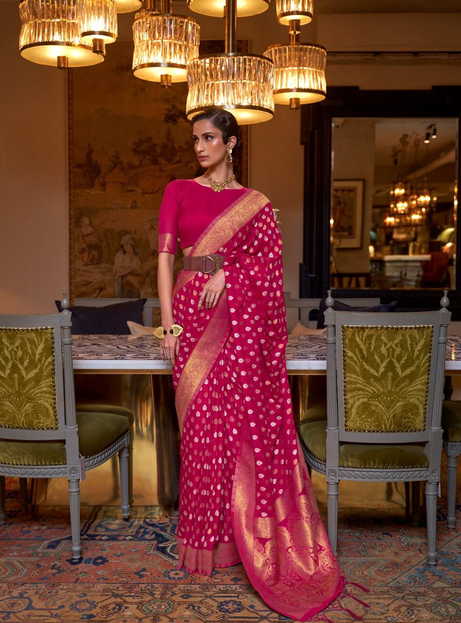 PURE KHADI COPPER ZARI WEAVING SAREES