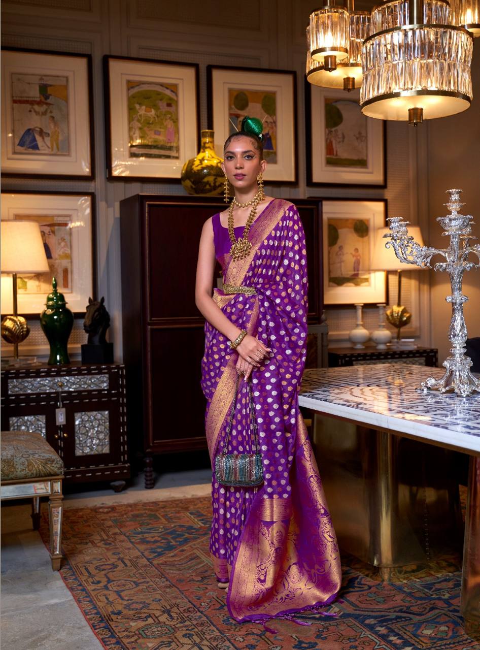 PURE KHADI COPPER ZARI WEAVING SAREES