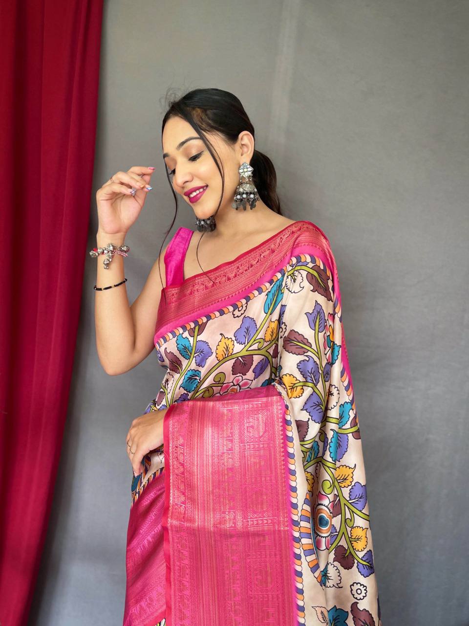 Rani Pure Kanchipuram Digital Printed Saree