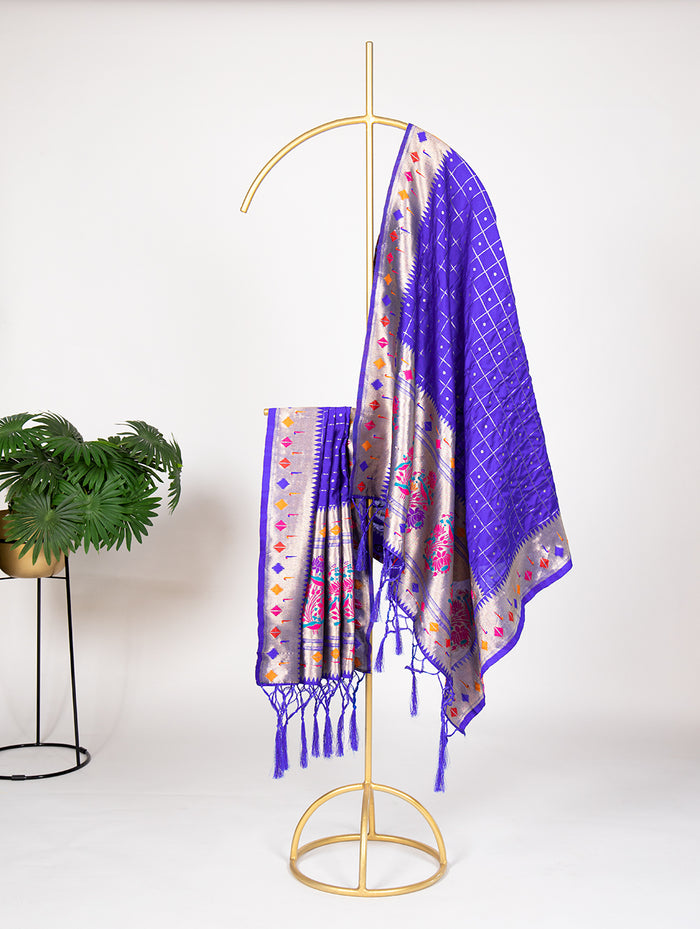 Blue Traditional Paithani Dupatta