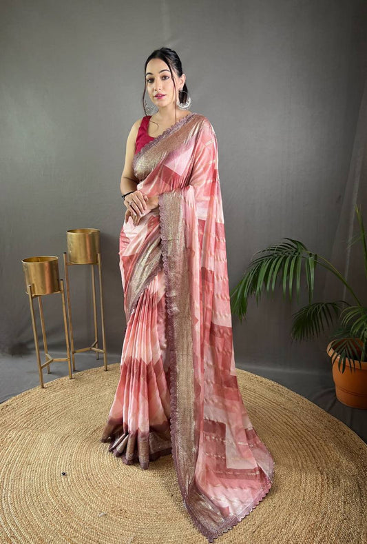 Pure Organza  Diable Saree