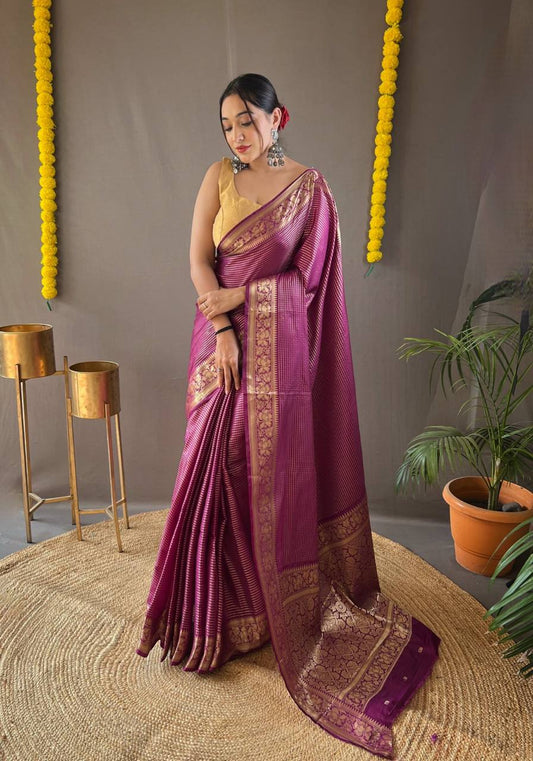 Soft Copper Weaving Saree