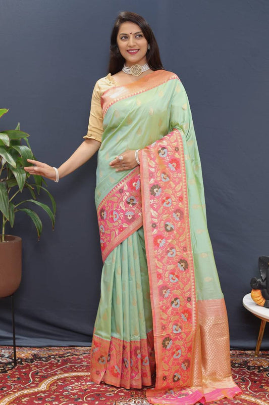 Paithani Pure Soft Silk Handloom Saree