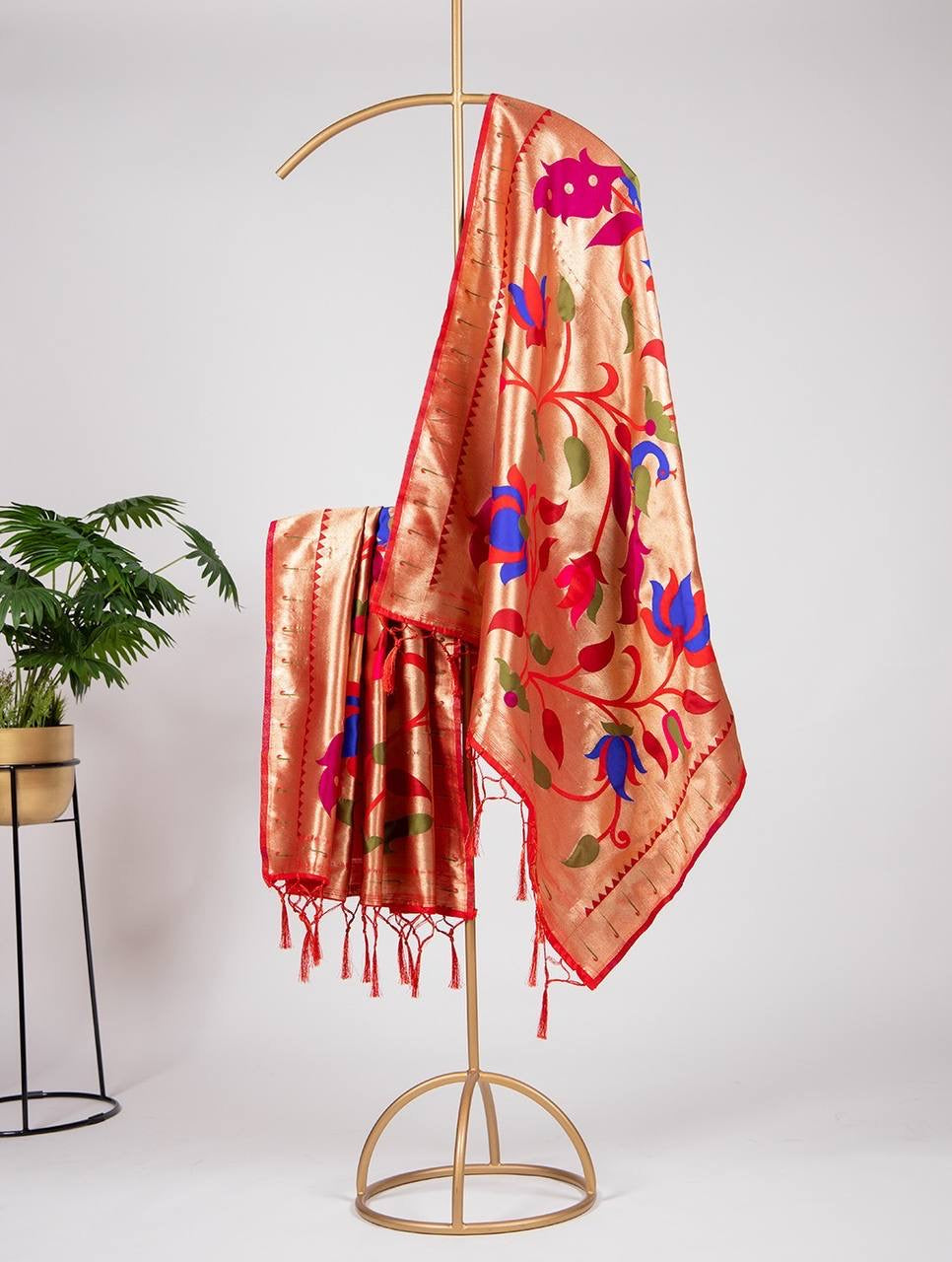 Gold Traditional Paithani Dupatta