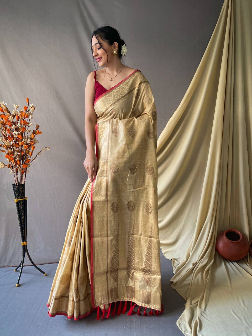 PURE COTTON LINEN SAREE