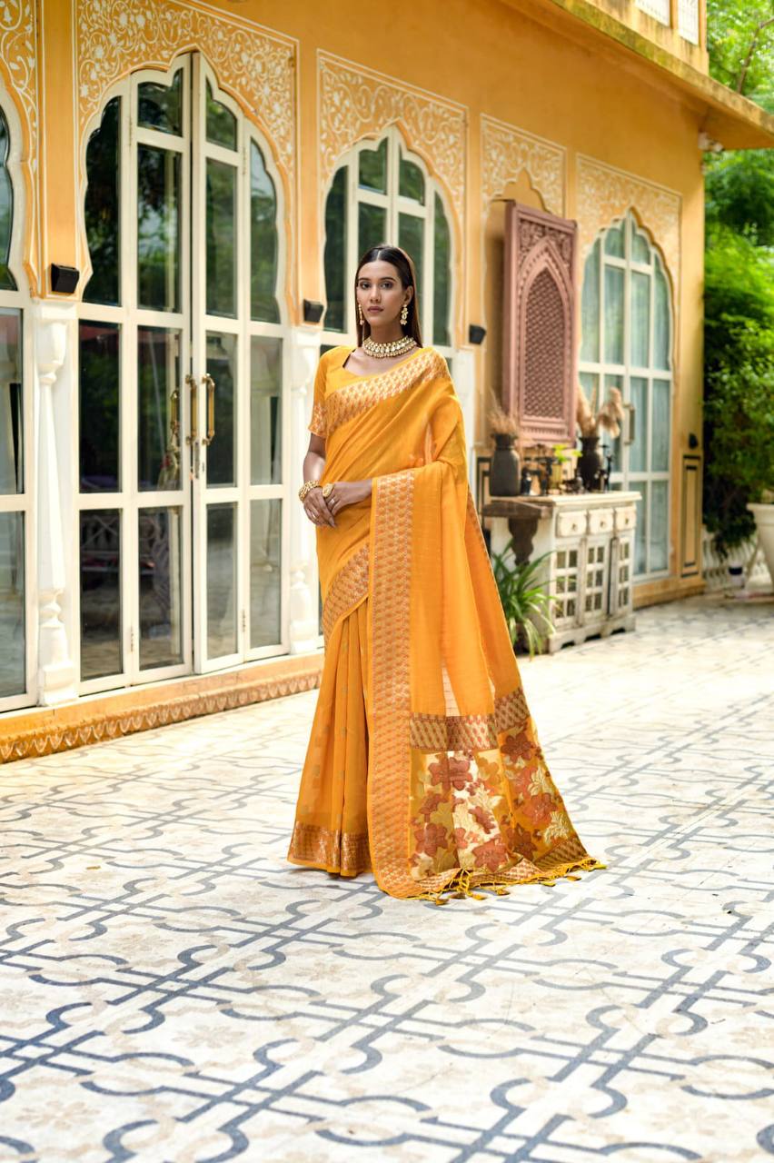 Premium Linen Silk Saree