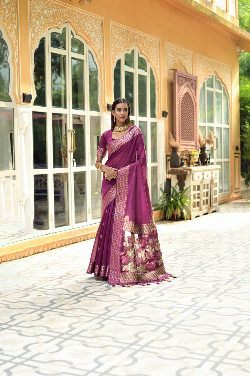 Premium Linen Silk Saree