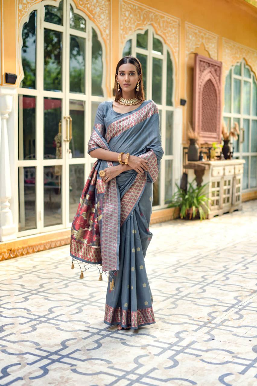 Premium Linen Silk Saree