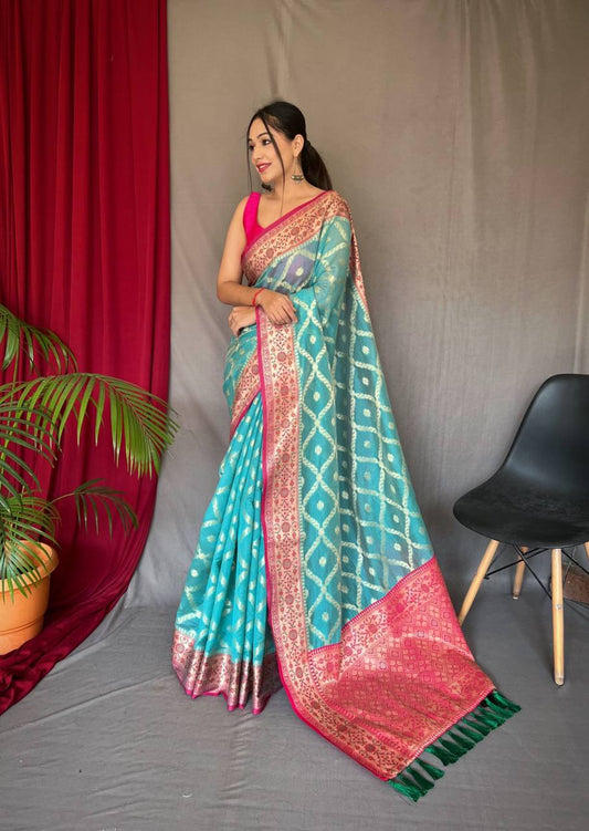 Pure Organza Weaved Saree