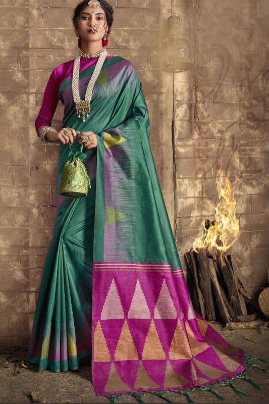 Handloom Raw Silk Weaving Saree