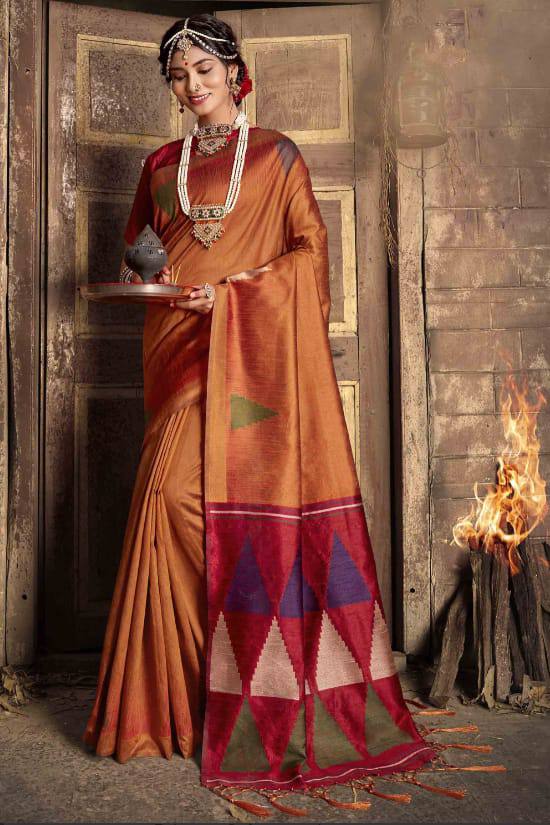 Handloom Raw Silk Weaving Saree
