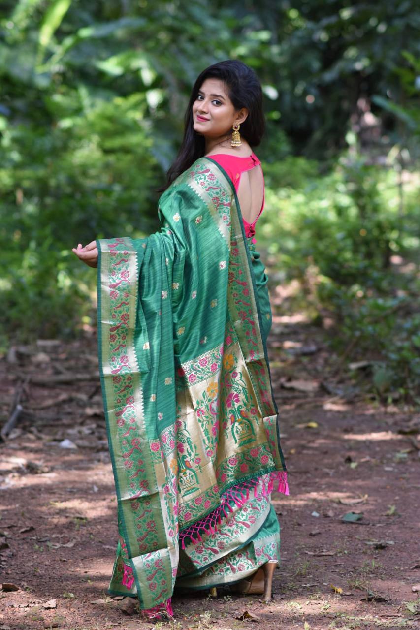 Soft Banarasi Ghicha Silk Paithani Saree