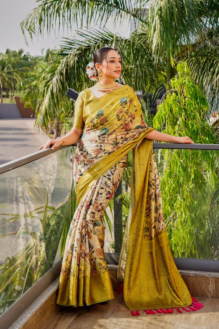 Organza Zari Sweaving Saree