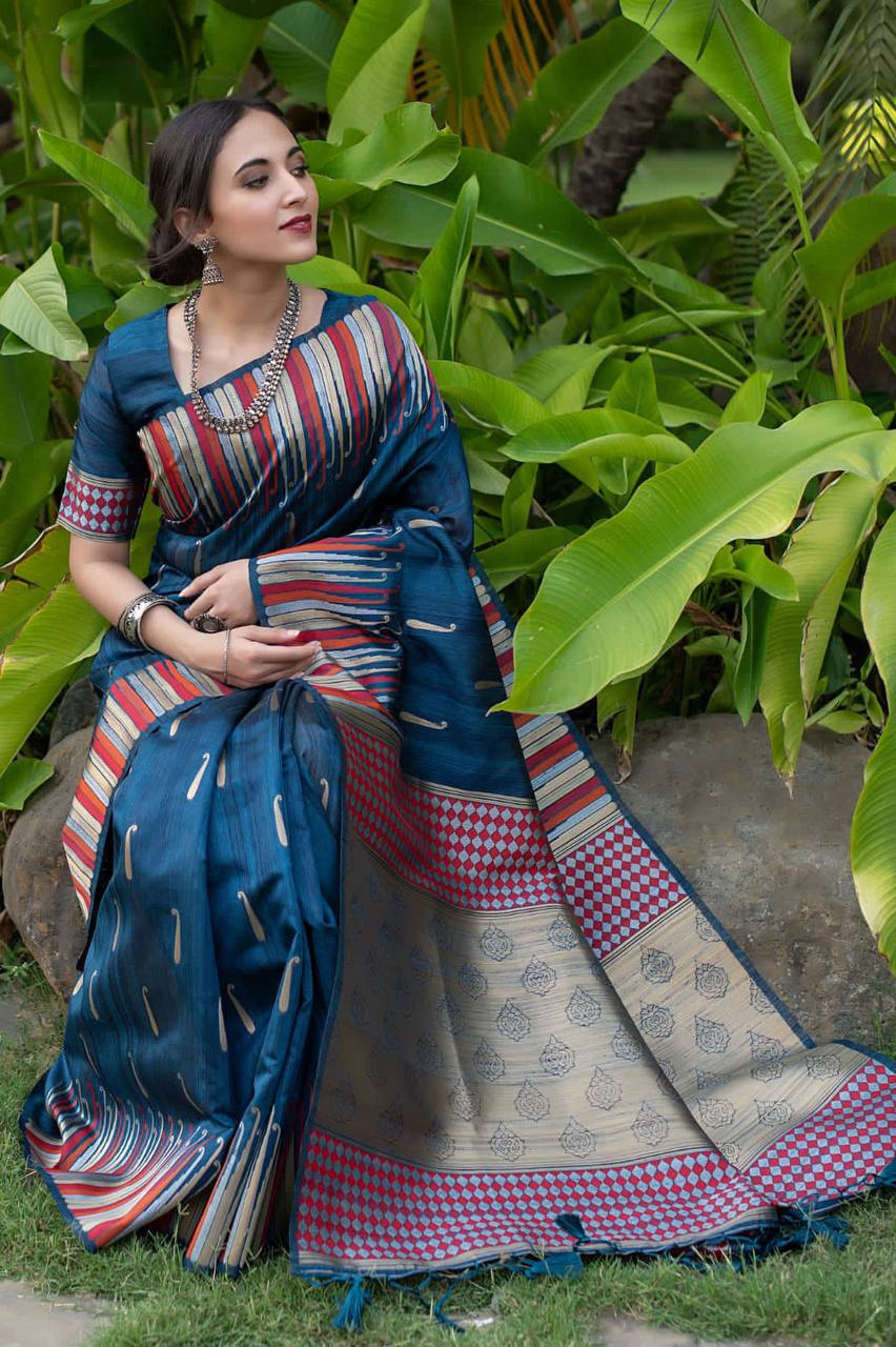 Pure Tussar Silk Weaving Saree