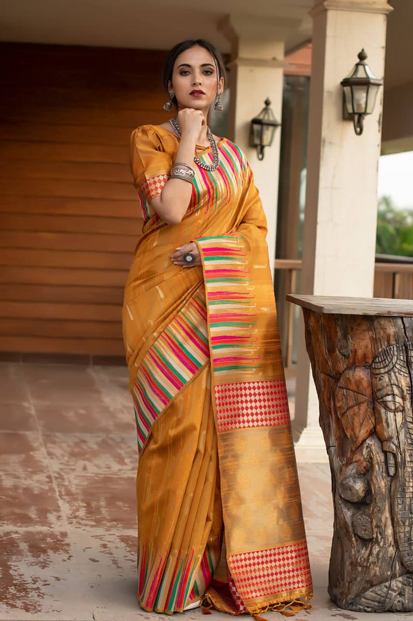 Pure Tussar Silk Weaving Saree