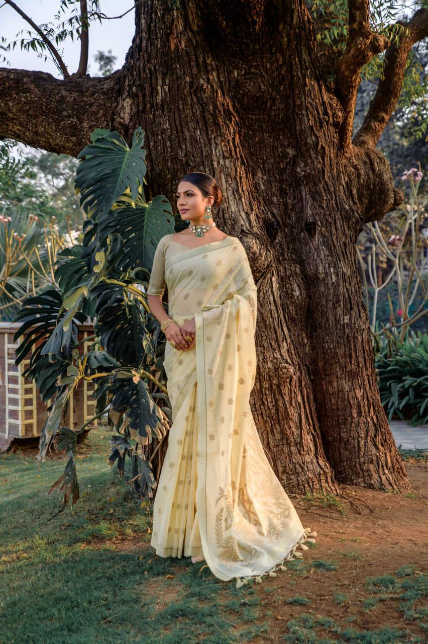 Pure Linen Silk Saree