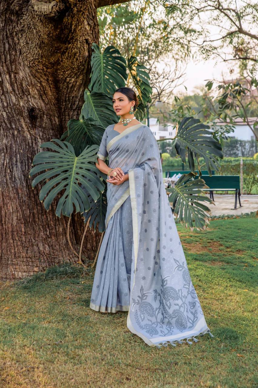 Pure Linen Silk Saree