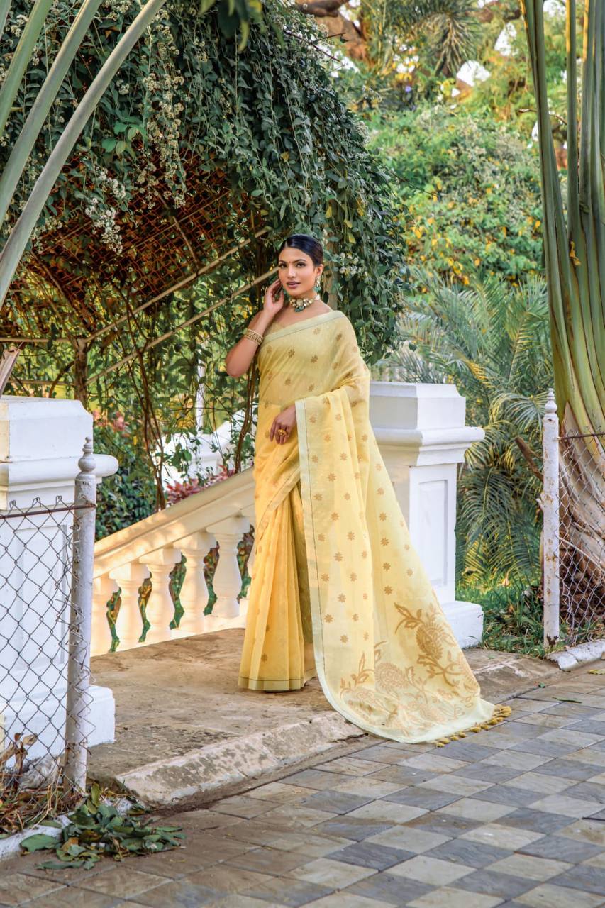 Pure Linen Silk Saree