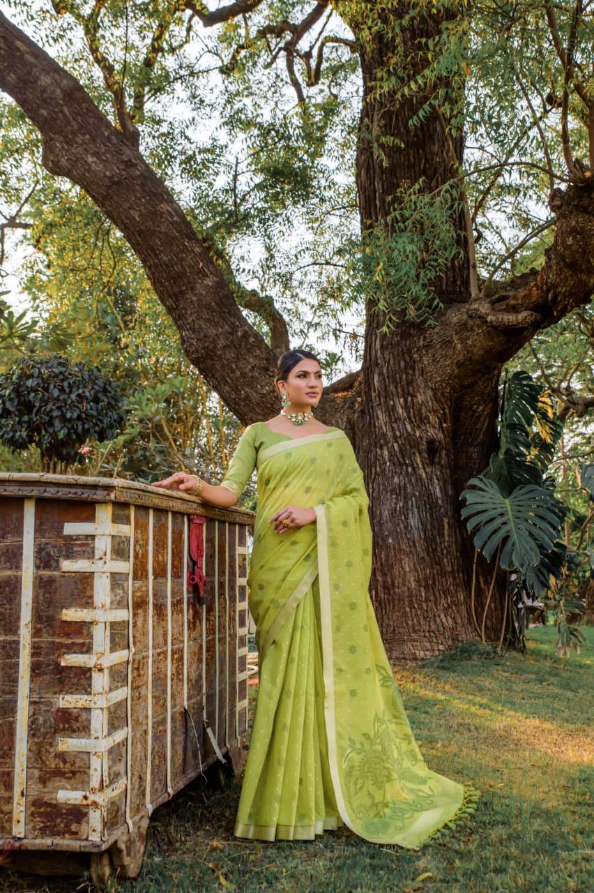 Pure Linen Silk Saree