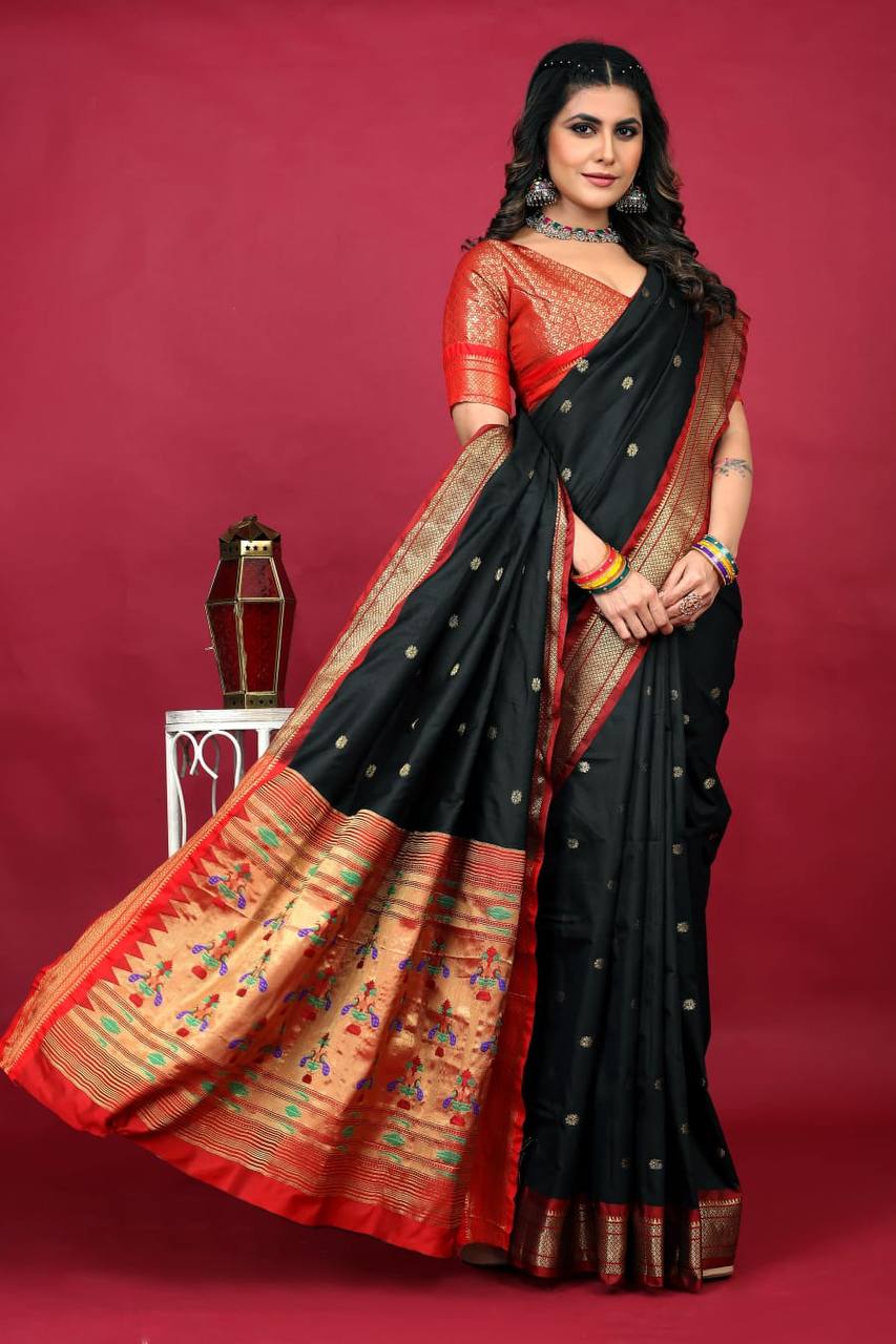 Paithani Pure Soft Silk Handloom Saree