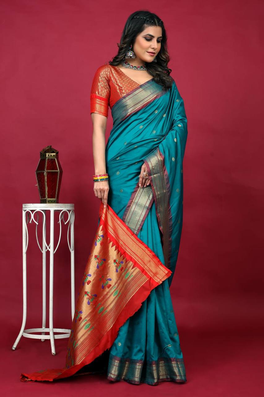 Paithani Pure Soft Silk Handloom Saree