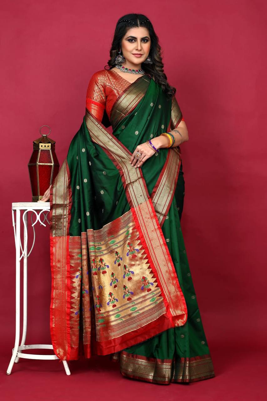 Paithani Pure Soft Silk Handloom Saree