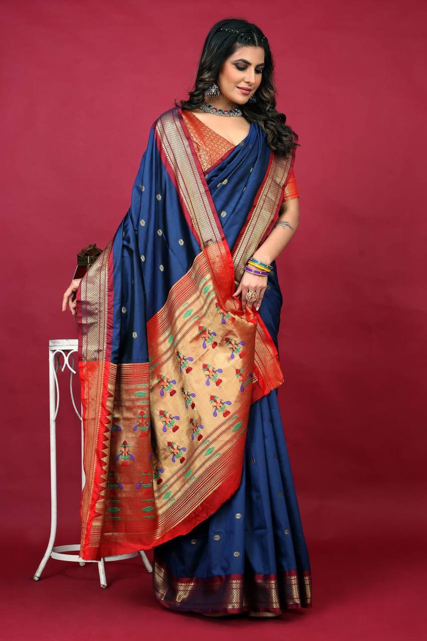 Paithani Pure Soft Silk Handloom Saree