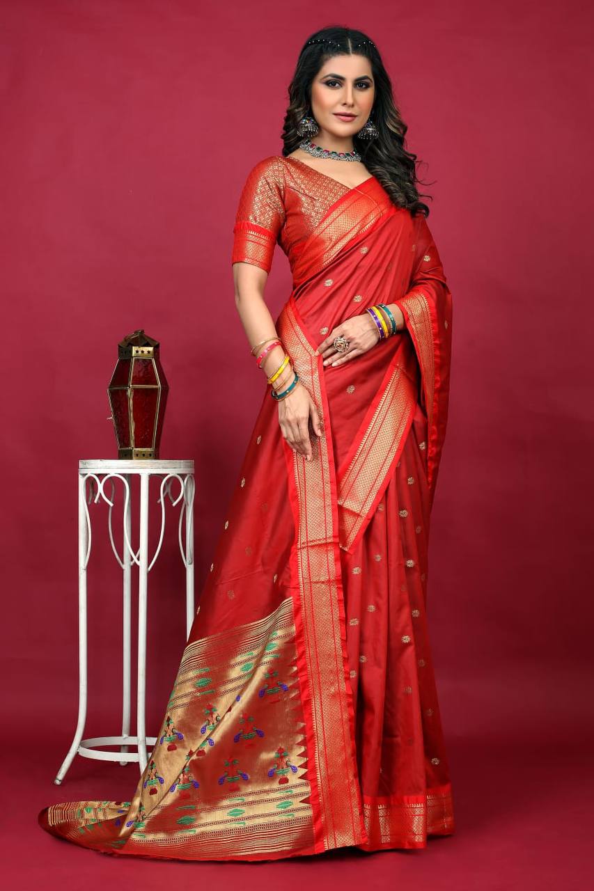 Paithani Pure Soft Silk Handloom Saree