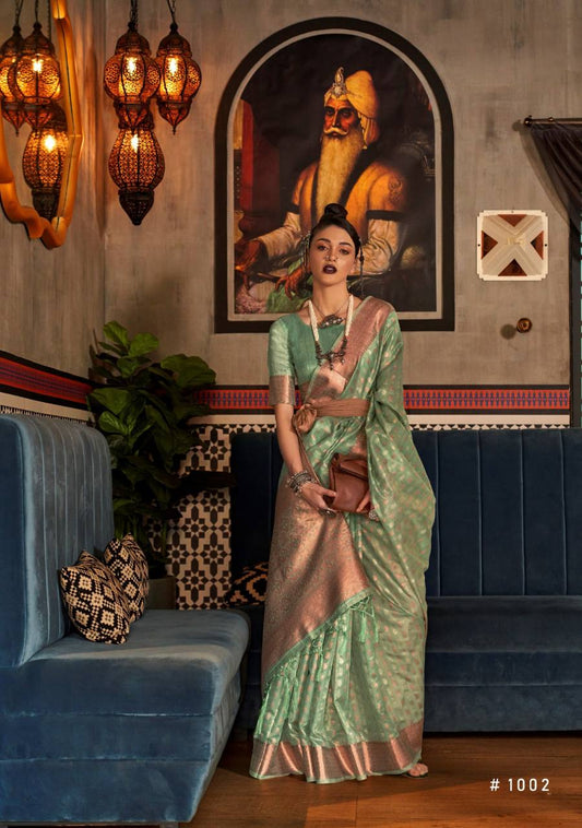 TISSUE WITH COPPER SILVER SAREES