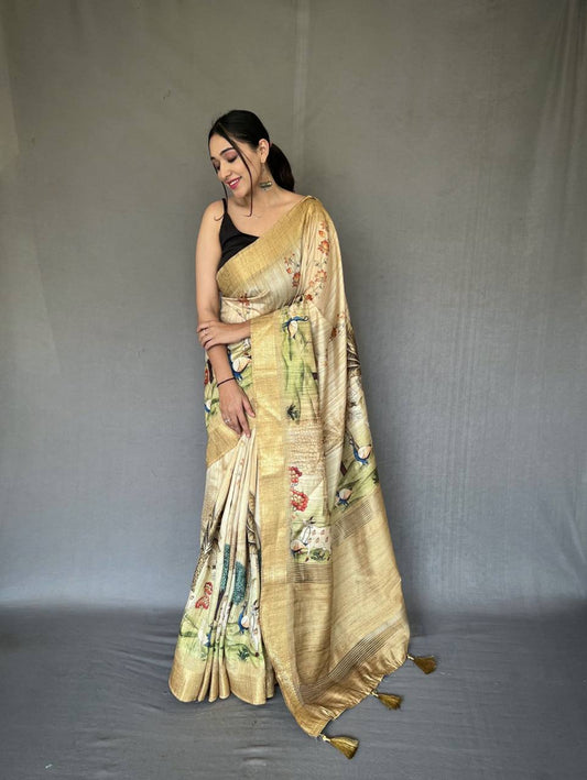 Pure Tussore Silk Saree