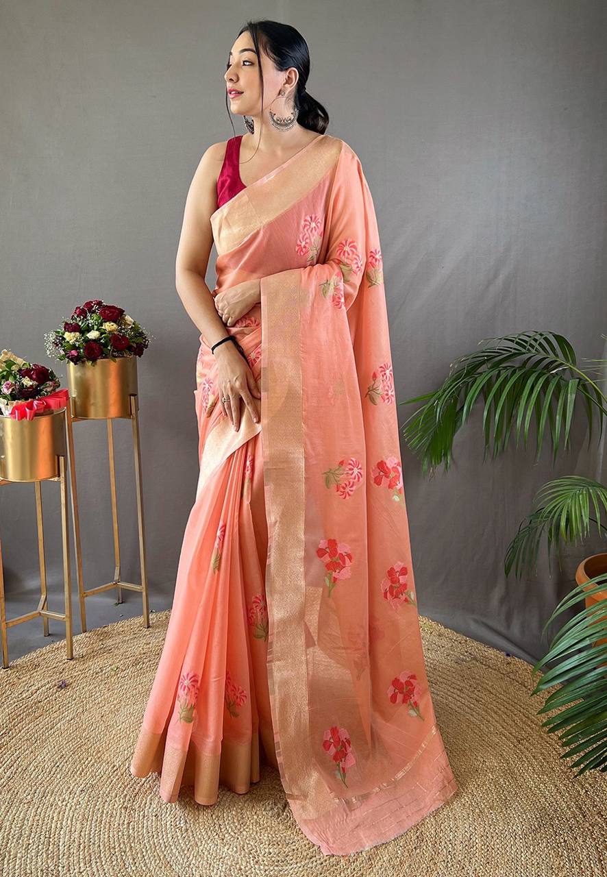 Pure Linen Fabric Saree