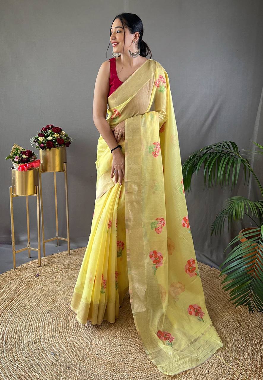 Pure Linen Fabric Saree