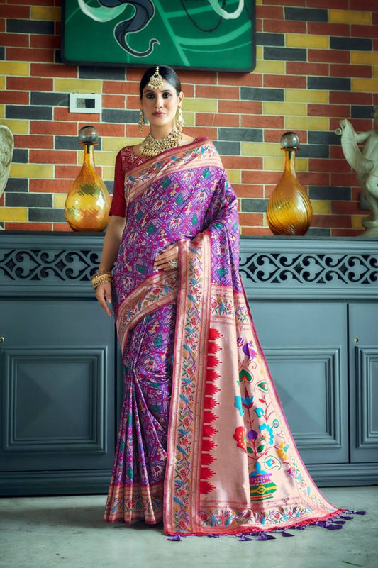 Banarasi Soft Silk Paithani Patola Saree