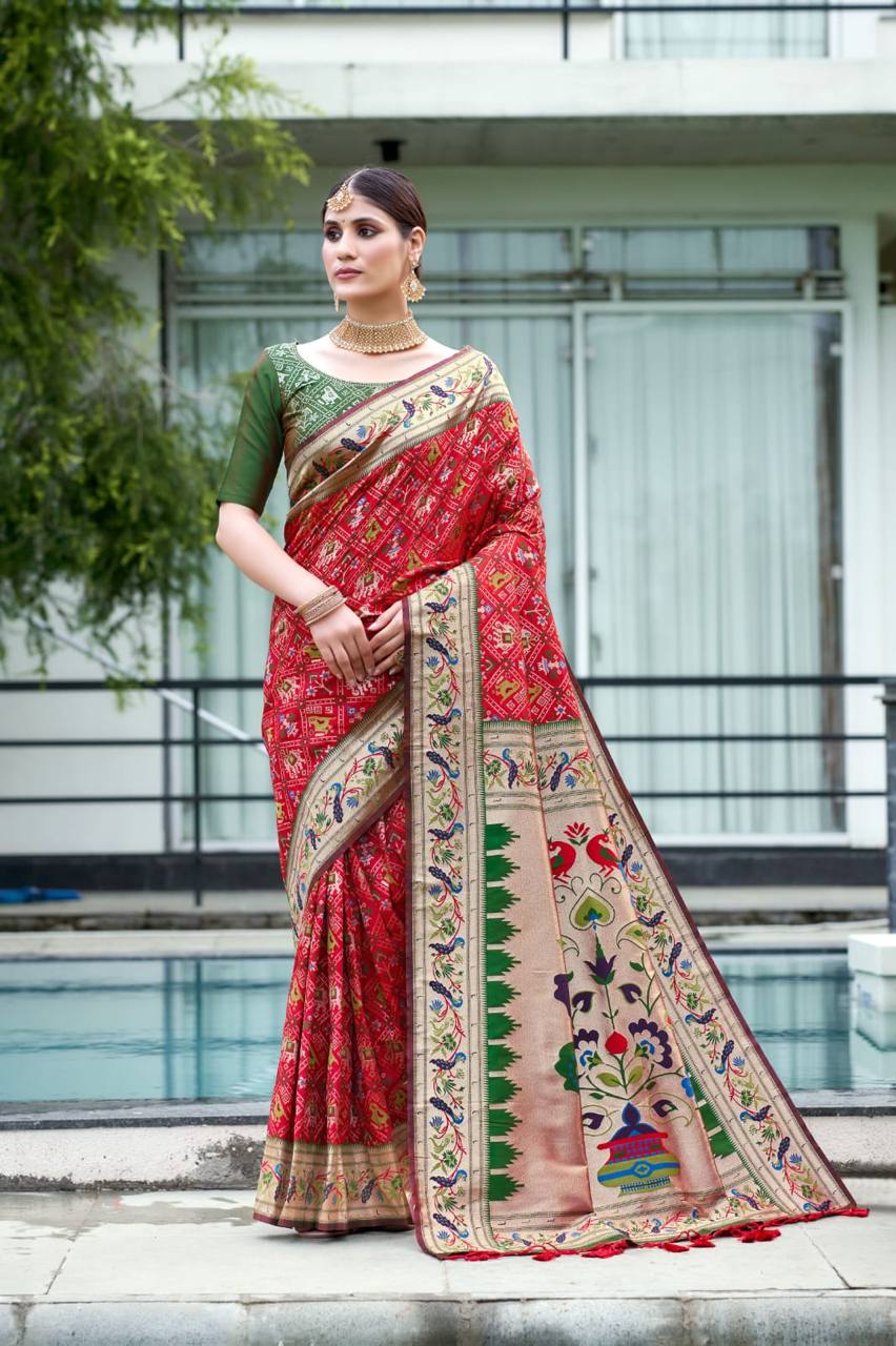 Banarasi Soft Silk Paithani Patola Saree