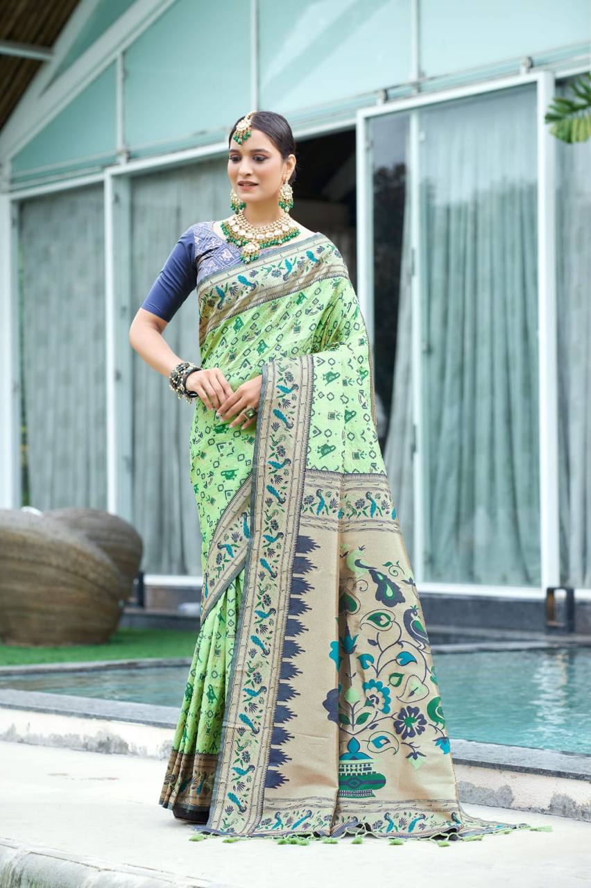 Banarasi Soft Silk Paithani Patola Saree