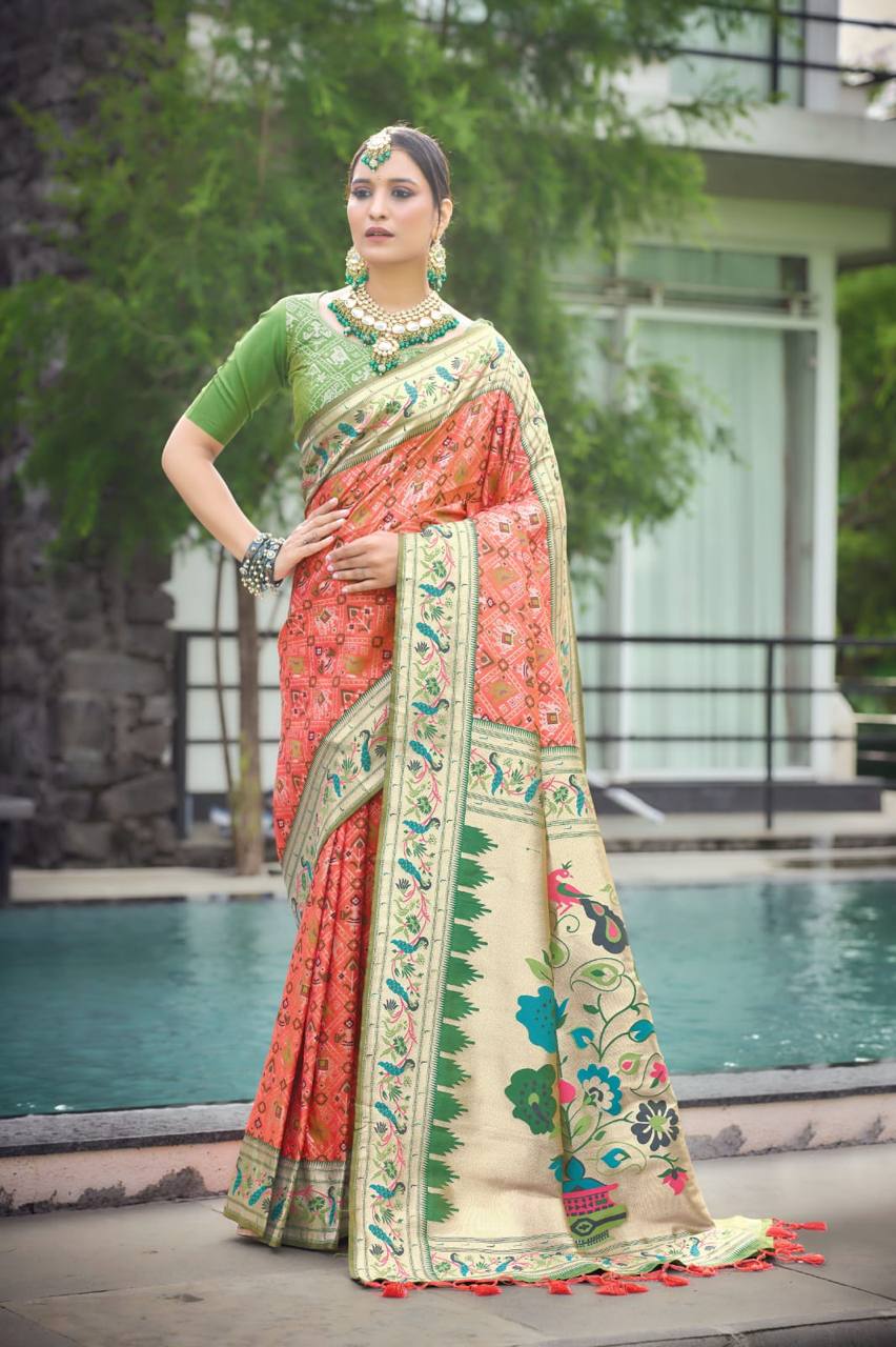 Banarasi Soft Silk Paithani Patola Saree