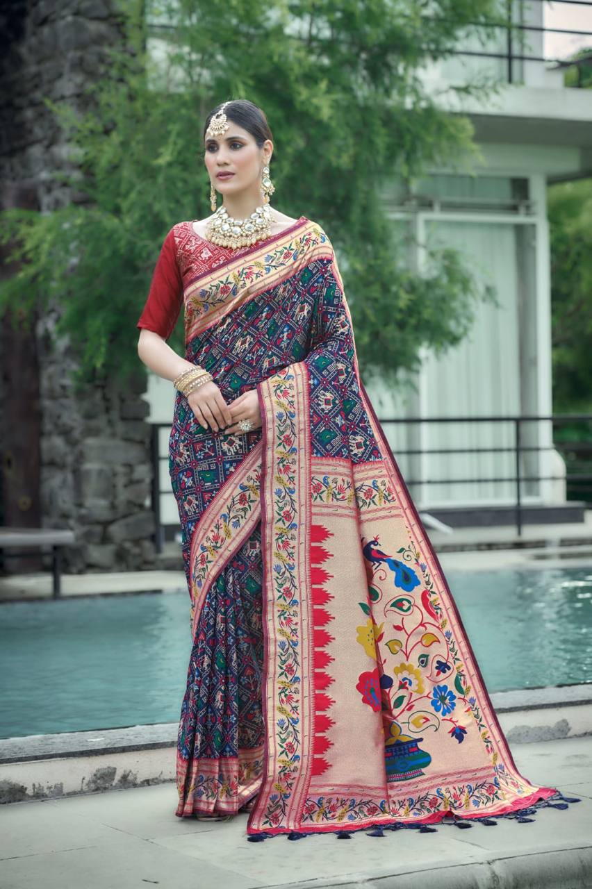 Banarasi Soft Silk Paithani Patola Saree