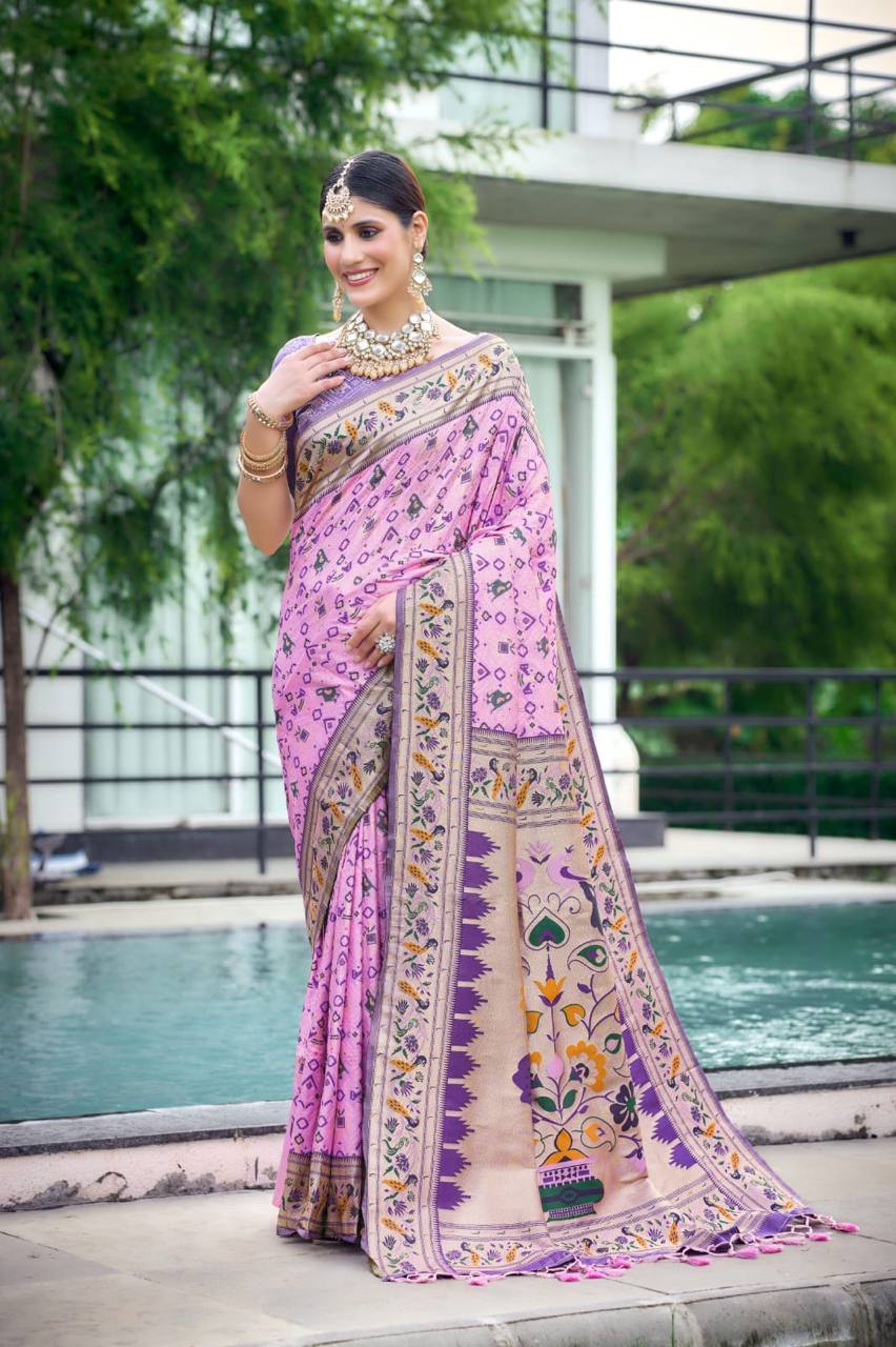 Banarasi Soft Silk Paithani Patola Saree