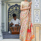 Cream Banarasi Soft Silk Saree With Zari Border