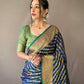 Blue Banarasi Beautiful Patola Sarees With Leheriya Gold Zari Weaves