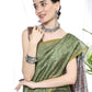 Mehendi Soft Linen Cotton Saree With Beautiful Bandhani