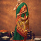 Dark Green Soft Silk With Gold Zari